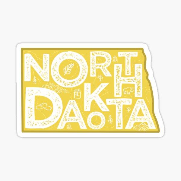 Item preview, North Dakota Map Typography Gold designed and sold by HelloGentry.