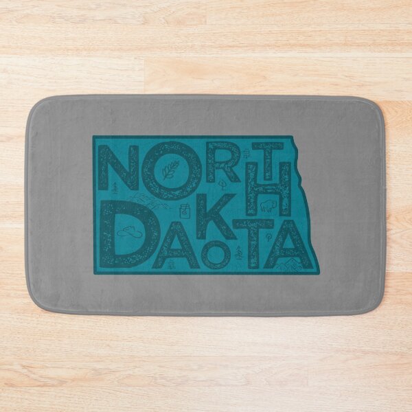 Item preview, North Dakota Map Typography Navy designed and sold by HelloGentry.