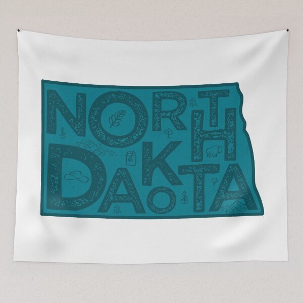 Item preview, North Dakota Map Typography Navy designed and sold by HelloGentry.