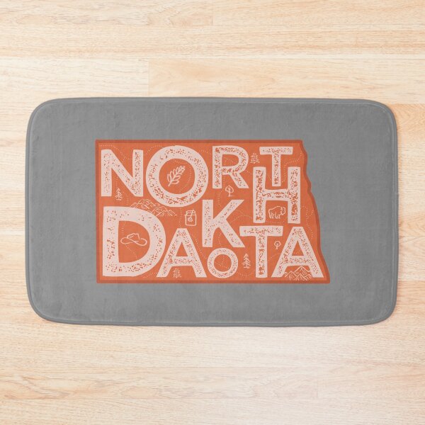 Item preview, North Dakota Map Typography Red designed and sold by HelloGentry.