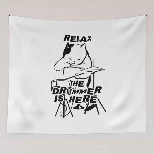 Item preview, Relax the Drummer is Here - Cat Drummer designed and sold by cannevas.