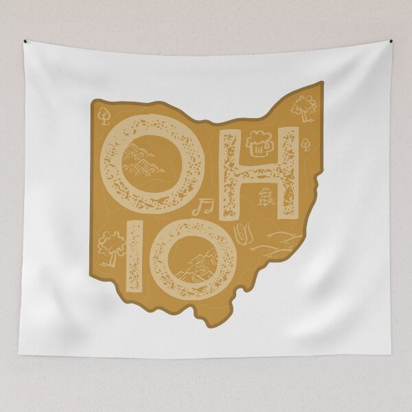 Item preview, Ohio Map Typography Brown designed and sold by HelloGentry.