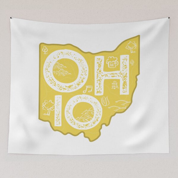 Item preview, Ohio Map Typography Gold designed and sold by HelloGentry.