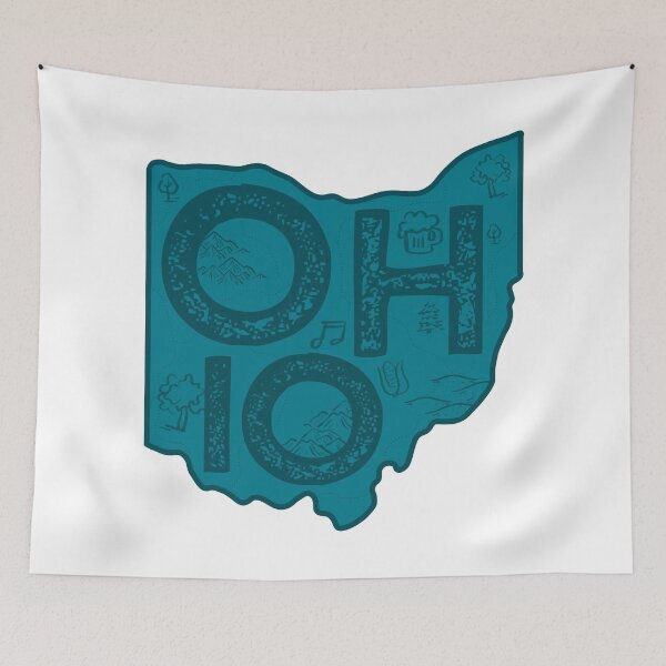 Item preview, Ohio Map Typography Navy designed and sold by HelloGentry.