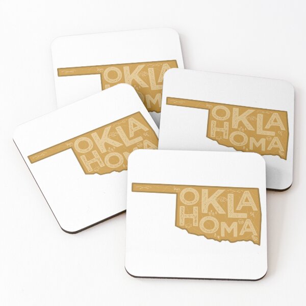 Item preview, Oklahoma Map Typography Brown designed and sold by HelloGentry.
