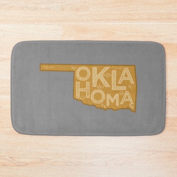 Artikelvorschau, Oklahoma Map Typography Brown entworfen und verkauft von HelloGentry.