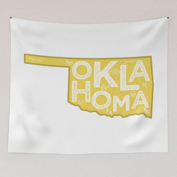 Item preview, Oklahoma Map Typography Gold designed and sold by HelloGentry.