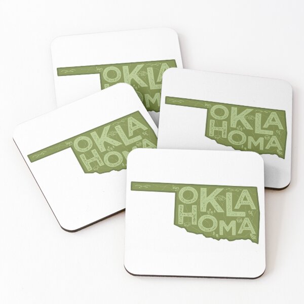 Item preview, Oklahoma Map Typography Green designed and sold by HelloGentry.