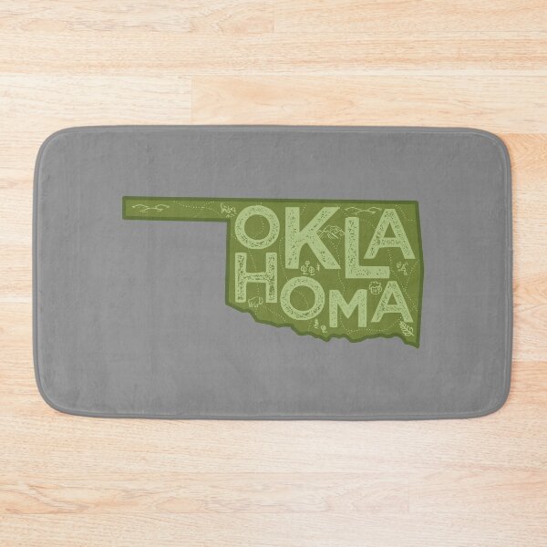 Artikelvorschau, Oklahoma Map Typography Green entworfen und verkauft von HelloGentry.