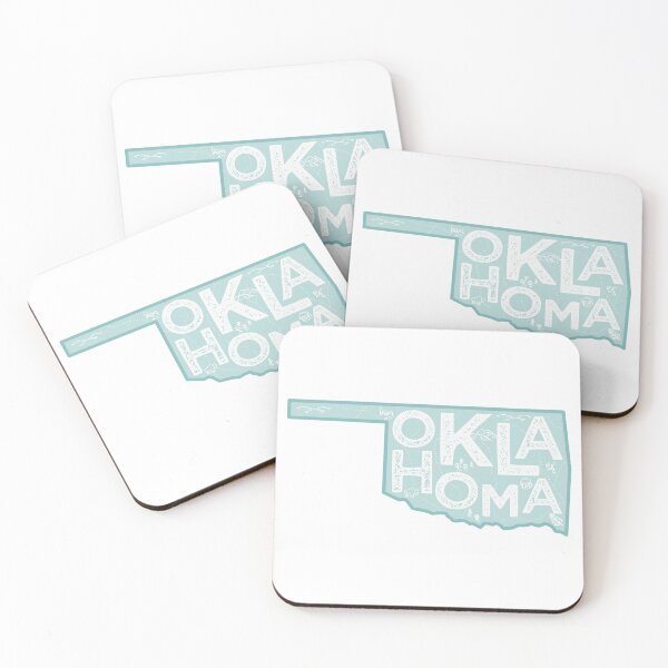 Item preview, Oklahoma Map Typography Blue designed and sold by HelloGentry.
