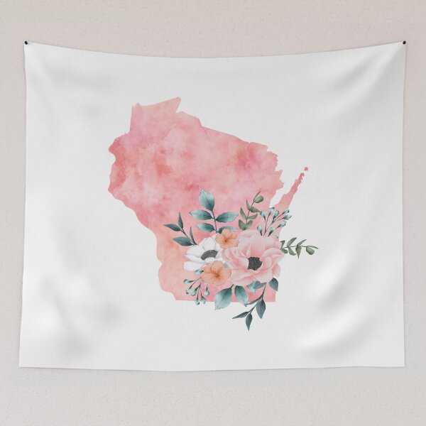 Item preview, Wisconsin Home Watercolor Floral designed and sold by randrgiftshop.