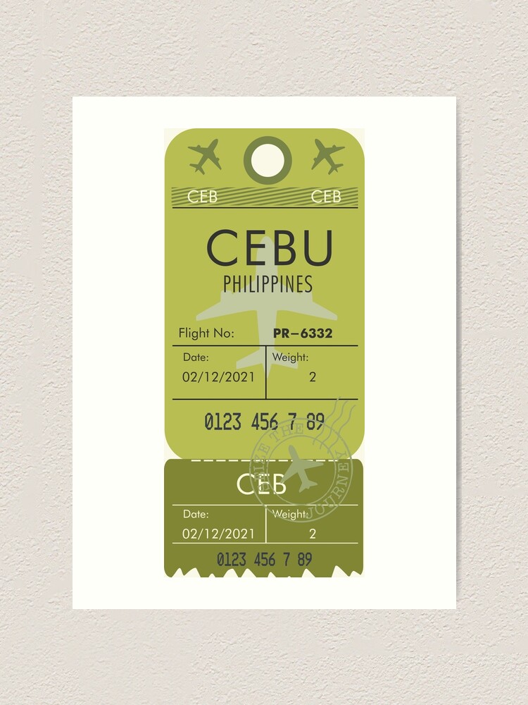 "CEBU PHILIPPINES RETRO PLANE TICKET FILIPINO" Art Print by aydapadi