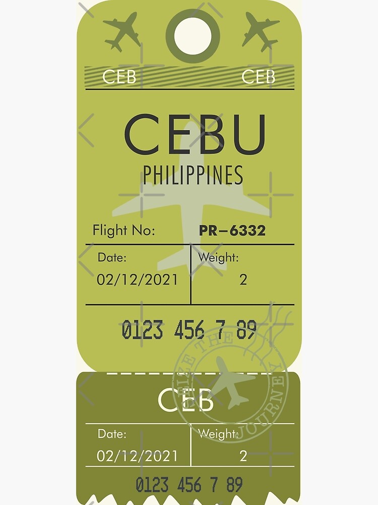 "CEBU PHILIPPINES RETRO PLANE TICKET FILIPINO" Poster for Sale by