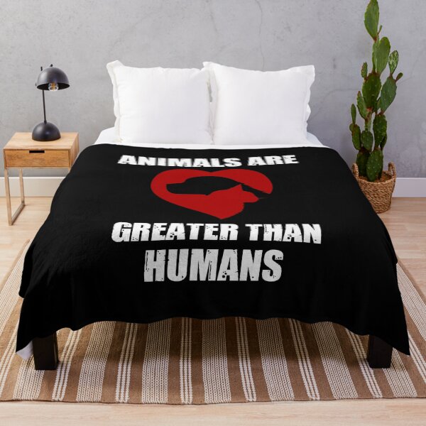 Item preview, Animals are greater than humans white and red version designed and sold by kickwear-com.