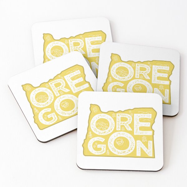 Item preview, Oregon Map Typography Gold designed and sold by HelloGentry.