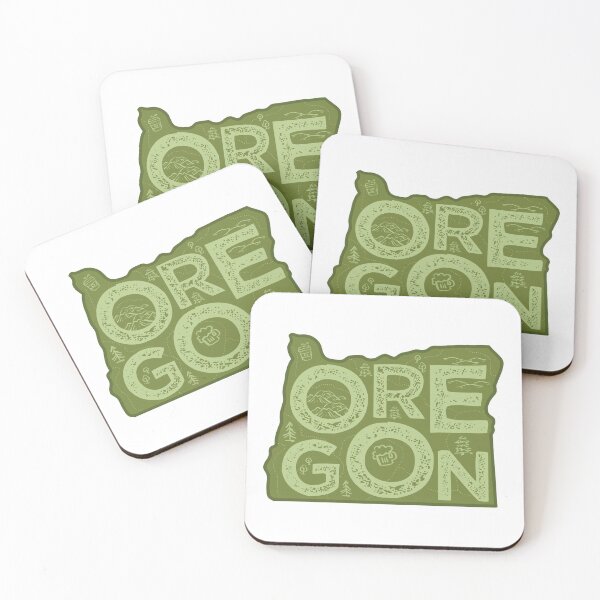 Item preview, Oregon Map Typography Green designed and sold by HelloGentry.