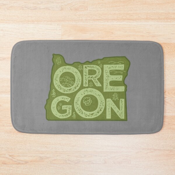 Item preview, Oregon Map Typography Green designed and sold by HelloGentry.