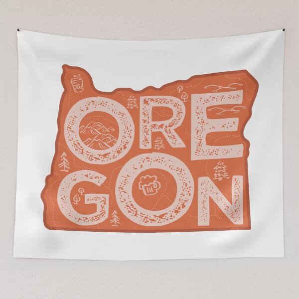 Item preview, Oregon Map Typography Red designed and sold by HelloGentry.