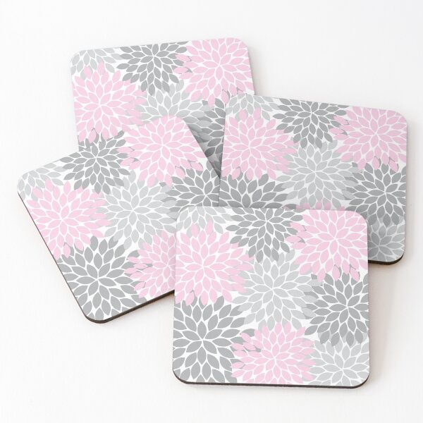 Item preview, Pink Gray Flowers, Flower Burst, Floral Pattern, Flower Petals designed and sold by CloudDesignShop.