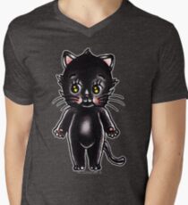 Black Cat Kewpie Men's V-Neck T-Shirt