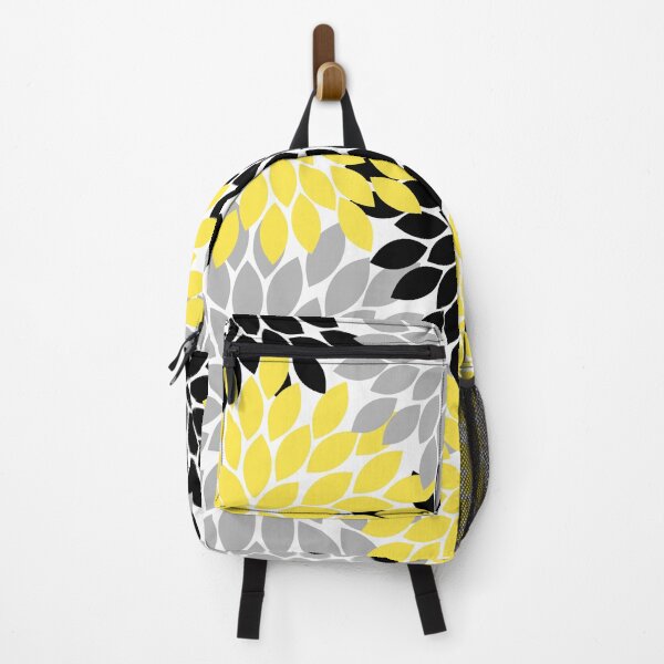 Item preview, Yellow Black Gray Flower Burst, Flower Petals, Floral Pattern designed and sold by CloudDesignShop.