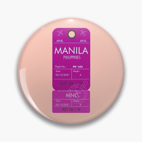Item preview, MANILA PHILIPPINES FUSCHIA PINK RETRO PLANE TICKET BAG TAG FILIPINO designed and sold by aydapadi.