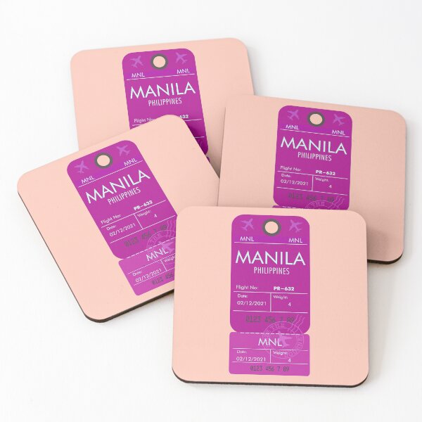 Item preview, MANILA PHILIPPINES FUSCHIA PINK RETRO PLANE TICKET BAG TAG FILIPINO designed and sold by aydapadi.