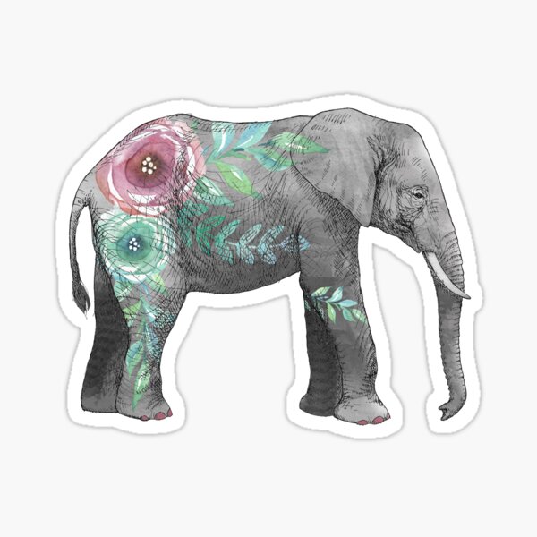 Watercolor elephant Sticker