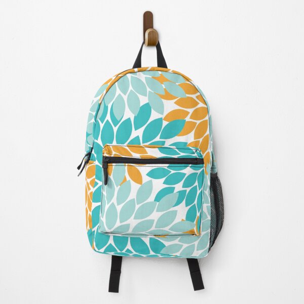 Item preview, Aqua Teal Orange Flowers, Floral Pattern, Flower Burst, Flower Petals designed and sold by CloudDesignShop.