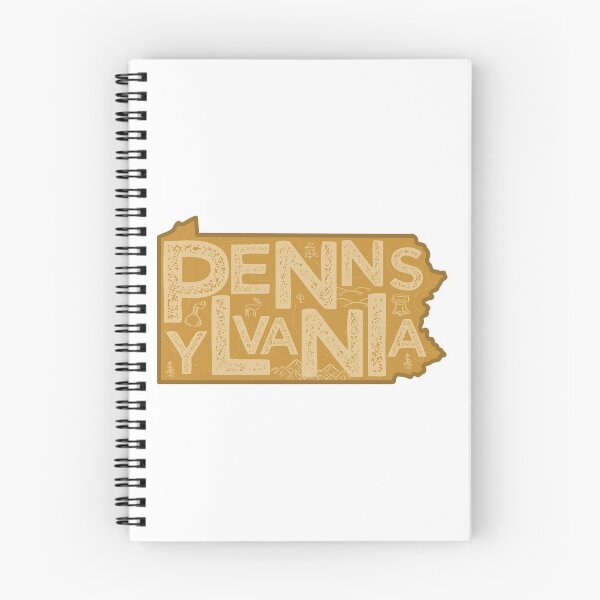 Item preview, Pennsylvania Map Typography Brown designed and sold by HelloGentry.