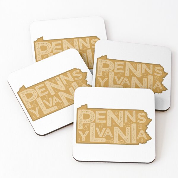 Item preview, Pennsylvania Map Typography Brown designed and sold by HelloGentry.