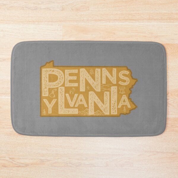 Item preview, Pennsylvania Map Typography Brown designed and sold by HelloGentry.