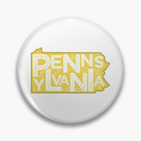 Item preview, Pennsylvania Map Typography Gold designed and sold by HelloGentry.