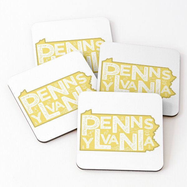 Item preview, Pennsylvania Map Typography Gold designed and sold by HelloGentry.
