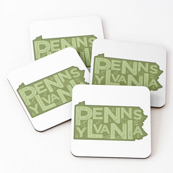 Item preview, Pennsylvania Map Typography Green designed and sold by HelloGentry.
