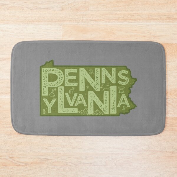 Item preview, Pennsylvania Map Typography Green designed and sold by HelloGentry.