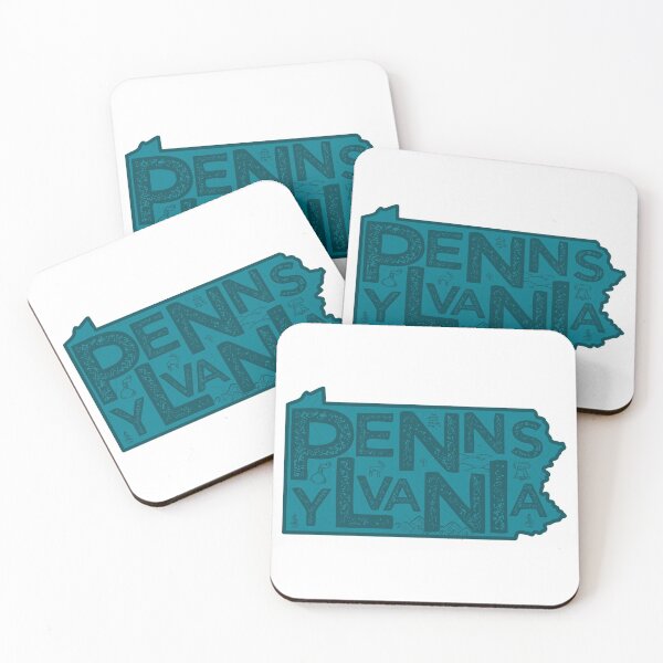 Item preview, Pennsylvania Map Typography Navy designed and sold by HelloGentry.