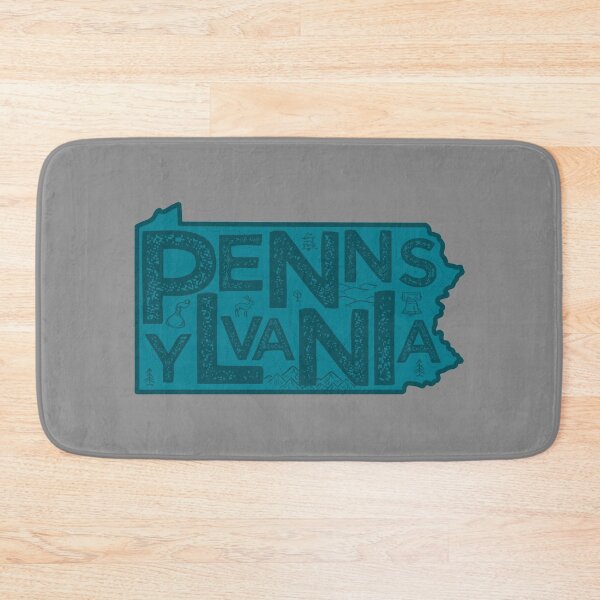 Item preview, Pennsylvania Map Typography Navy designed and sold by HelloGentry.