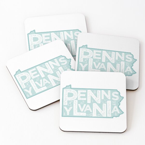 Item preview, Pennsylvania Map Typography Blue designed and sold by HelloGentry.