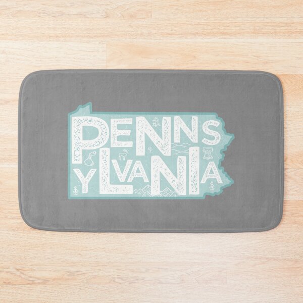 Item preview, Pennsylvania Map Typography Blue designed and sold by HelloGentry.
