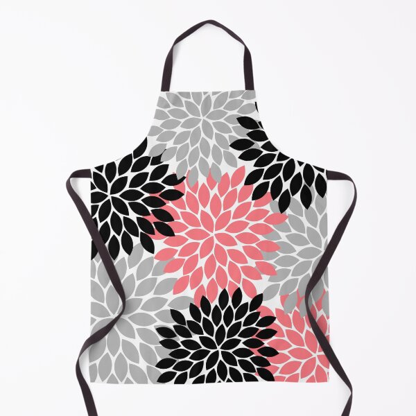 Artikelvorschau, Coral Black Grey Flowers, Blumenexplosion, Blumenmuster, Blütenblätter, Blumen entworfen und verkauft von CloudDesignShop.