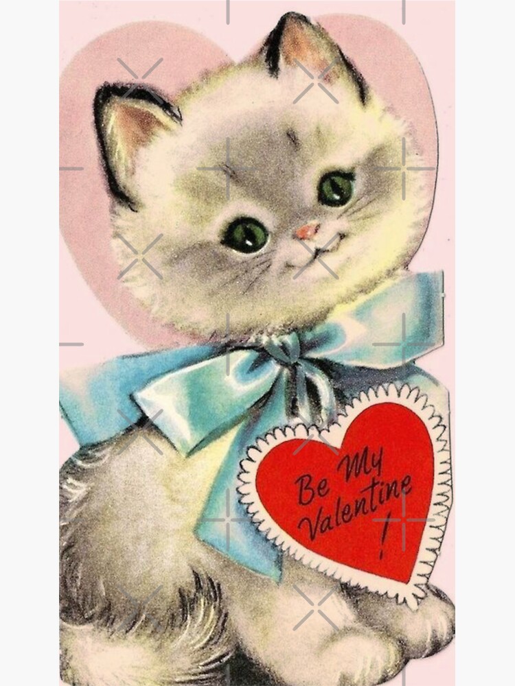 Hi Sugar Vintage Kitten Valentine's Day Card Poster for Sale by  Bellathewilde