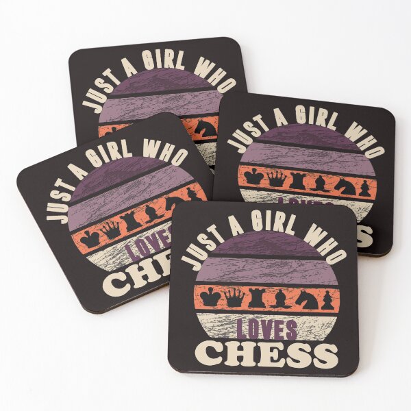 Item preview, Just A Girl Who Loves Chess - Funny Sunset Retro Chess Gift Idea designed and sold by leo121687.