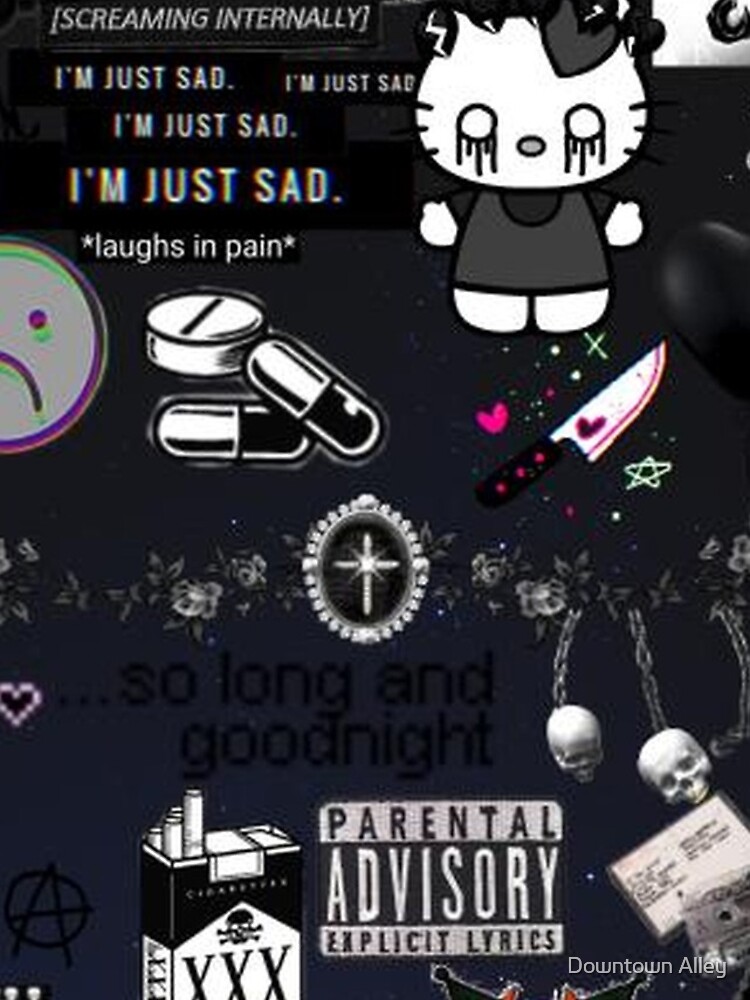 Download Find Emo Hello Kitty's Dark Side Wallpaper