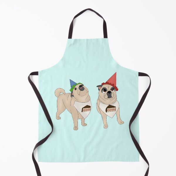 Item preview, Cartoony Birthday Pugs Illustration designed and sold by pawtraitdreams.