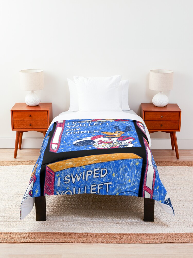 Alternate view of I Swiped You Left on Tinder (Black) Comforter