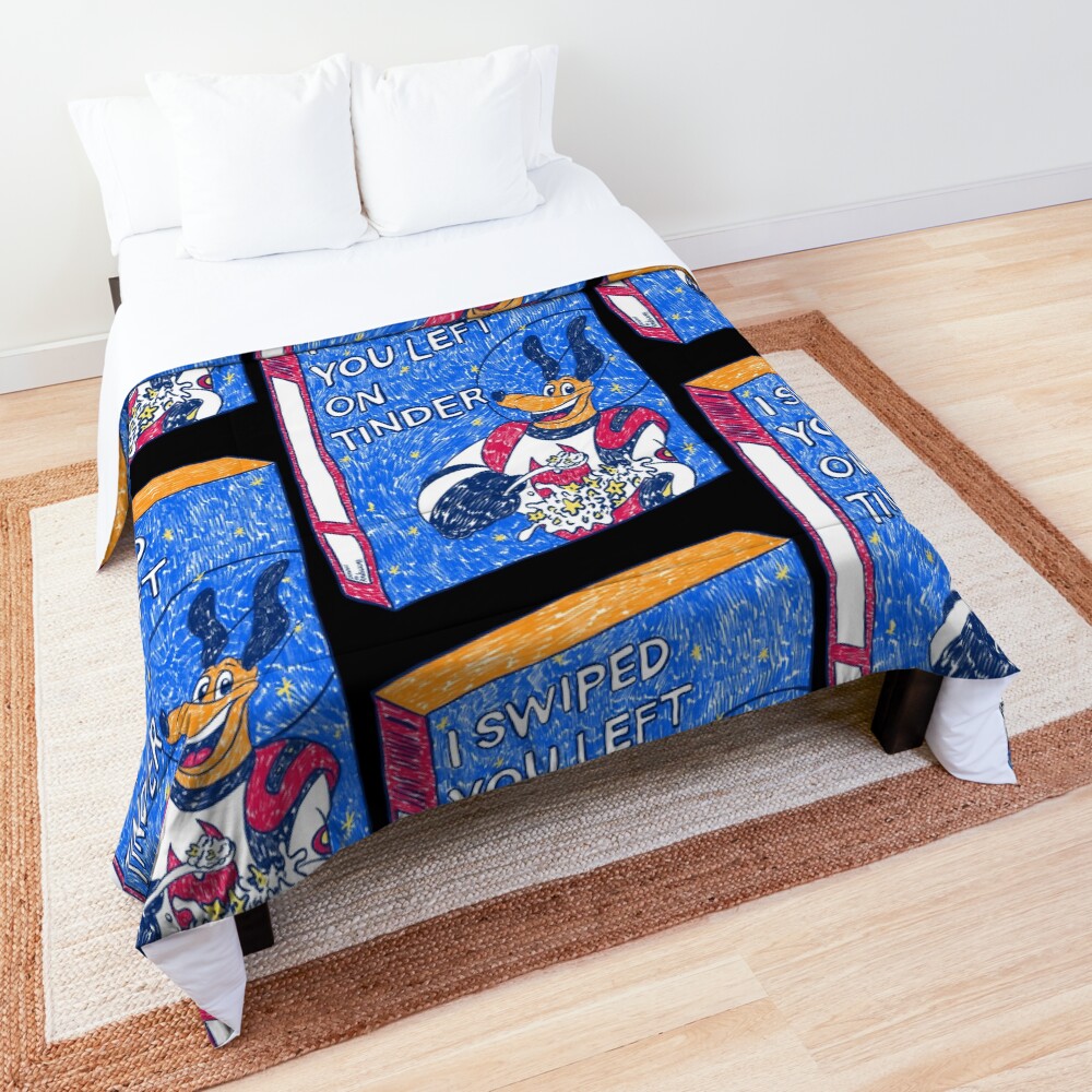 I Swiped You Left on Tinder (Black) Comforter
