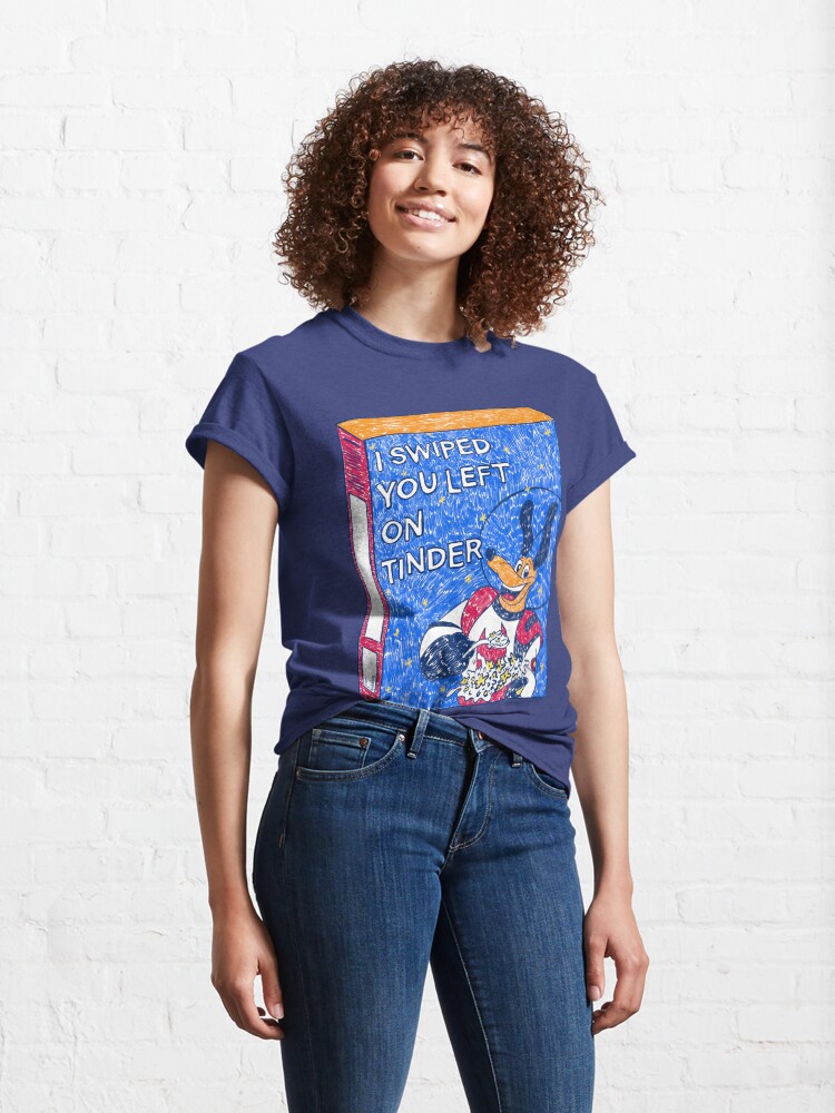 Alternate view of I Swiped You Left on Tinder (Black) Classic T-Shirt