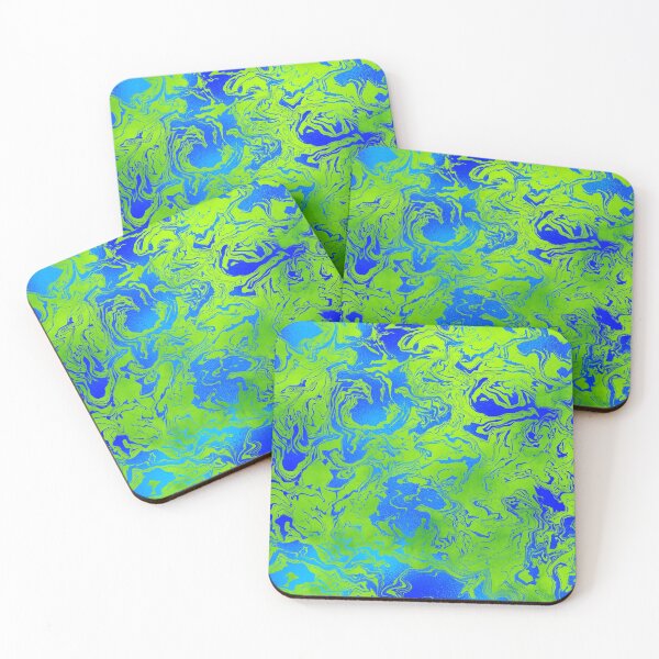 Item preview, Green and Blue Swirls Trippy Pattern designed and sold by WOW TeesAndThings.