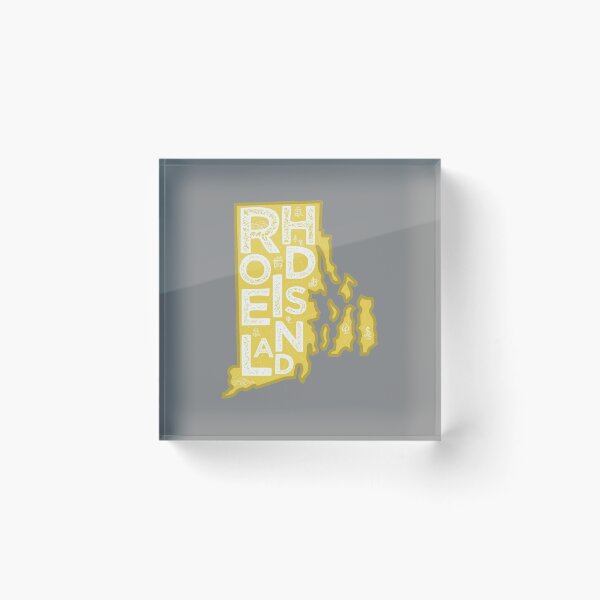 Item preview, Rhode Island Map Typography Gold designed and sold by HelloGentry.